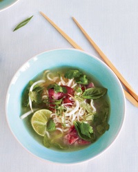 Shiritaki Noodle Soup w/Beef. A101201 Food & Wine Chef's Diet March 2011