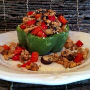 Ground turkey stuffed pepper